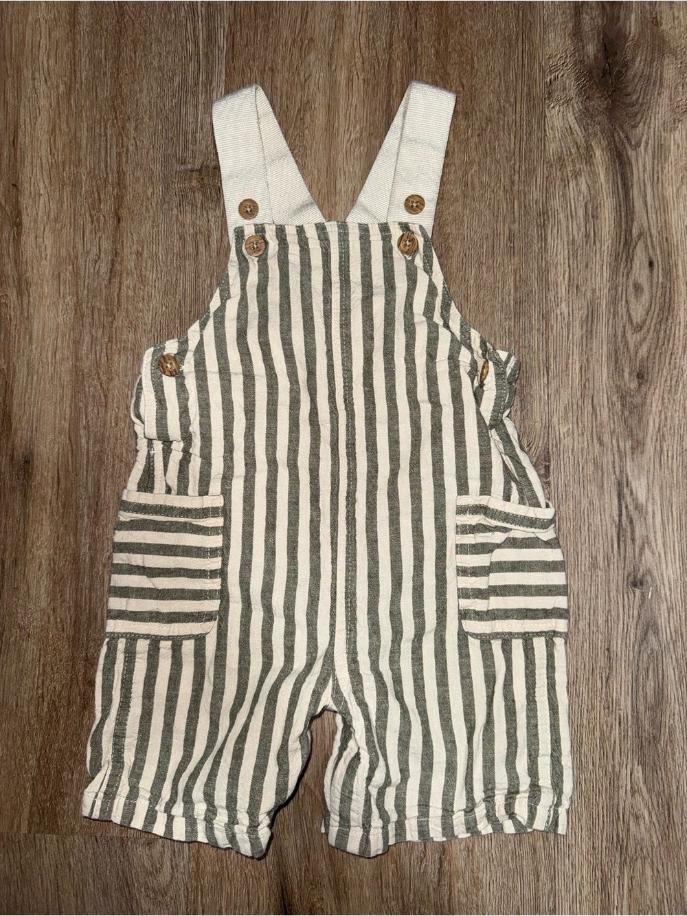 Carter’s Boys Linen Blend Striped Baby Overalls Size 18 Months